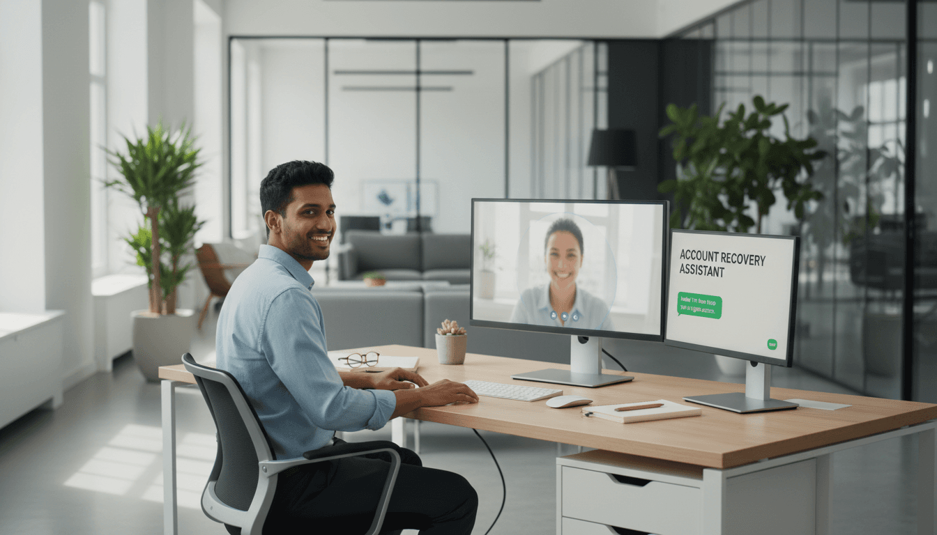 Support team member helping customer